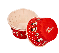 Капсулы для капкейков "Красные со снеговиками" 100 шт